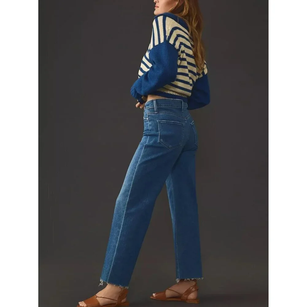 Women Wide Leg Jeans Stretchy High Waist Casual Pants Trendy Fall